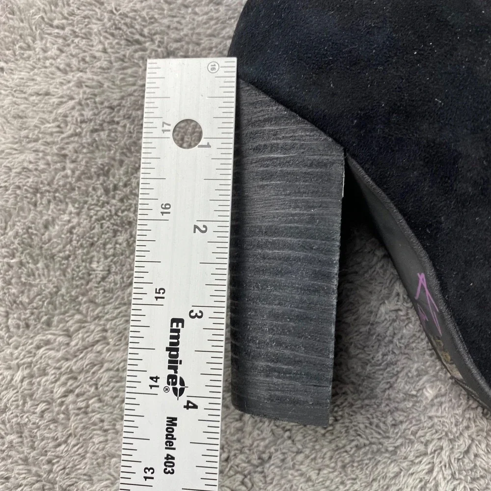 Chinese Laundry Suede Open Toe Mid-Calf Bootie Boots Womens 5.5‎ Black